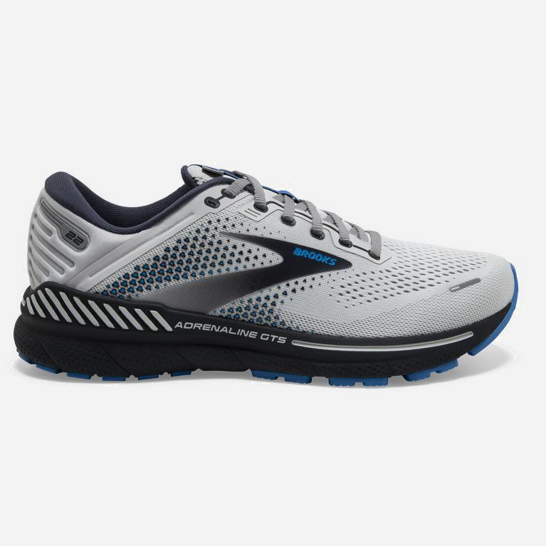 Brooks Adrenaline Gts 22 NZ - Men's Supportive Walking Shoes - Oyster/India Ink/Blue (80295-BMZX)